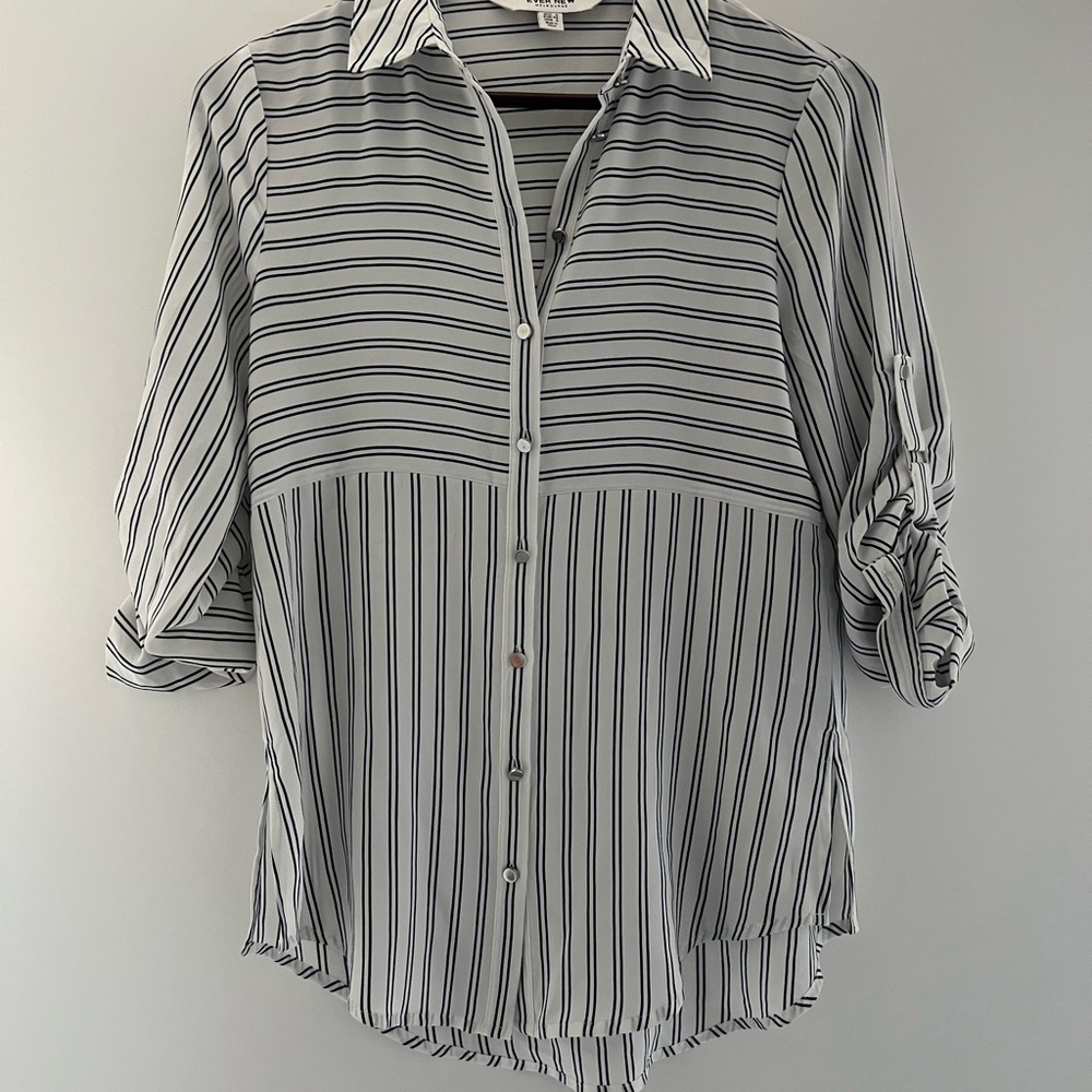 Ever New Monochrome Striped Button Down Shirt